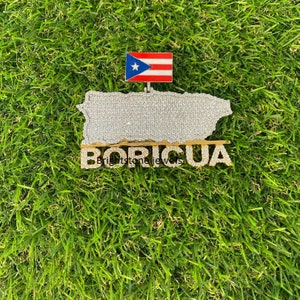 Colgante de mapa personalizado de Boricua / Dije personalizado de 13 quilates / Colgante de moissanita personalizado / Toque de oro de 14 quilates / Regalo de cumpleaños / Probador aprobado / Cadena de cuerda GRATIS