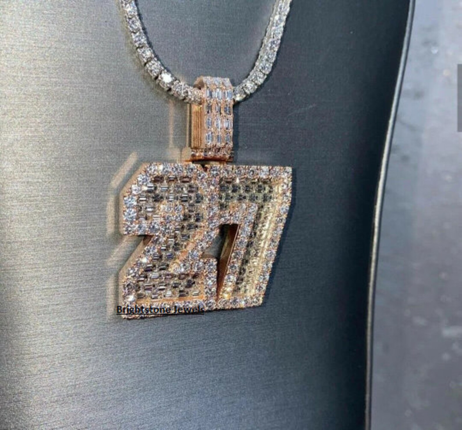 Men's Custom Iced Out Moissanite Pendant, 15ctw Iced Out Pendant