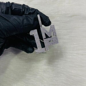 Colgante de moissanita personalizado VVS1 de 4 quilates, con cualquier letra personalizada, dije personalizado, cadena de moissanita, probador de diamantes aprobado, regalo de cumpleaños