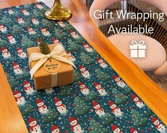 Kerstsneeuwpop tafelloper – 3D-geprint kerstdecor