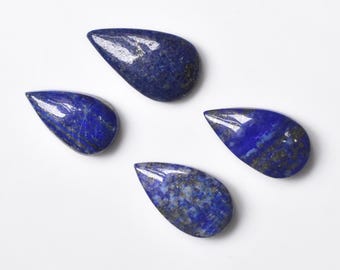 Cabujón de lapislázuli natural en forma de pera, gema de lapislázuli azul de calidad AAA+, cabujón pulido en forma de pera, piedra suelta para la fabricación de joyas.