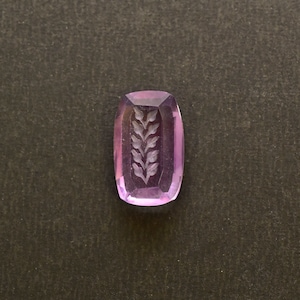 Sunshinegems  Amethyst  Amethyst Faceted Carving Cushion Shape Peacock  Natural Crystal Gemstone Birthday Jewelry Making Gemstone 12.9 Cts.