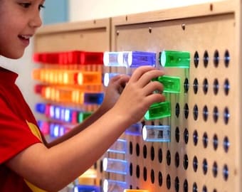 LED Sensory Light Peg Board – Autism-Friendly Interactive Wall Display | Calming Gift for Playrooms, Classrooms & Therapy Spaces