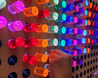 4-ft Giant LED Pegboard | Bright Lite Peg Board | Sensory Crafters | (47" x 31" approx) Light Panel Colorful Wall Mount Sensory Play