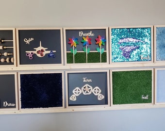 DIY Sensory Wall with 10 Unique Sensory Wall Panels, Sensory Panels for Schools, Activity Wall, Sensory Board for Autism, Autism Toy,