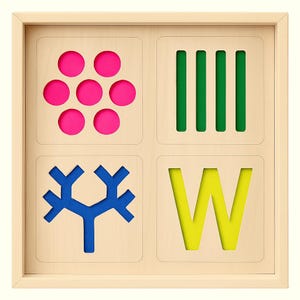 Tactile Sensory Board: Sandpaper Tracing, Wooden Montessori Toy