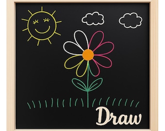 Wall-Mounted Sensory Chalkboard for Kids | DRAW Board with Dustless Chalk | Boosts Motor Skills, Creativity & Communication | Autism Tool