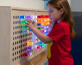 Sensory Light Peg Board Giant Bright Lite Peg board with Giant Colored Light Pegs Giant sensory light box