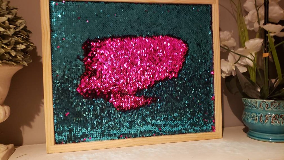 Reversible Sequin Sensory Board With Flip Sequin Fabric, mermaid Fabric, Sensory Wall Panel