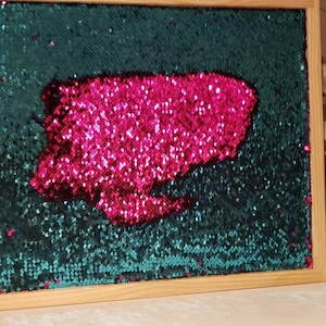 Reversible Sequin Sensory Board with Flip Sequin Fabric, (Mermaid Fabric), sensory wall panel, activity board, busy board, autism toy, ADHD