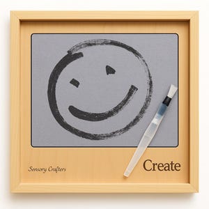 Zen Water Paint Sensory Board Large Water Art Sensory Wall Panel Paint with Water on Magic Drawing Paper. Meditation and Mindfulness Therapy
