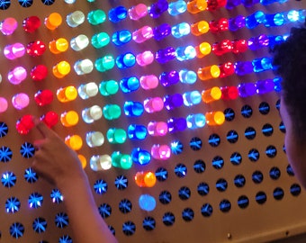 4-ft Giant LED Pegboard | Bright Lite Peg Board | Sensory Crafters | (47" x 31" approx) Light Panel Colorful Wall Mount Sensory Play