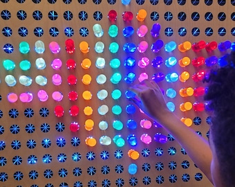 Giant LED Light Bright LED Pegboard - Wall-Mountable Sensory Board - Colored Pegs - 46" x 30" - Brite Light Sensory Crafters