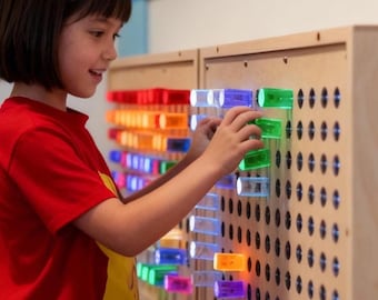 Giant Sensory Light Pegboard for Kids & Adults – LED Wall Light Toy for Autism, ABA, Sensory Rooms, Calming Corner, Gifts