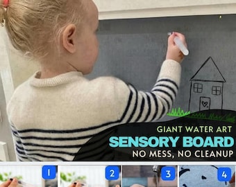 Magic Water Painting Sensory Board Large Zen Water Board Paint with Water Art Caligraphy Sensory Panel Mindfulness Meditation