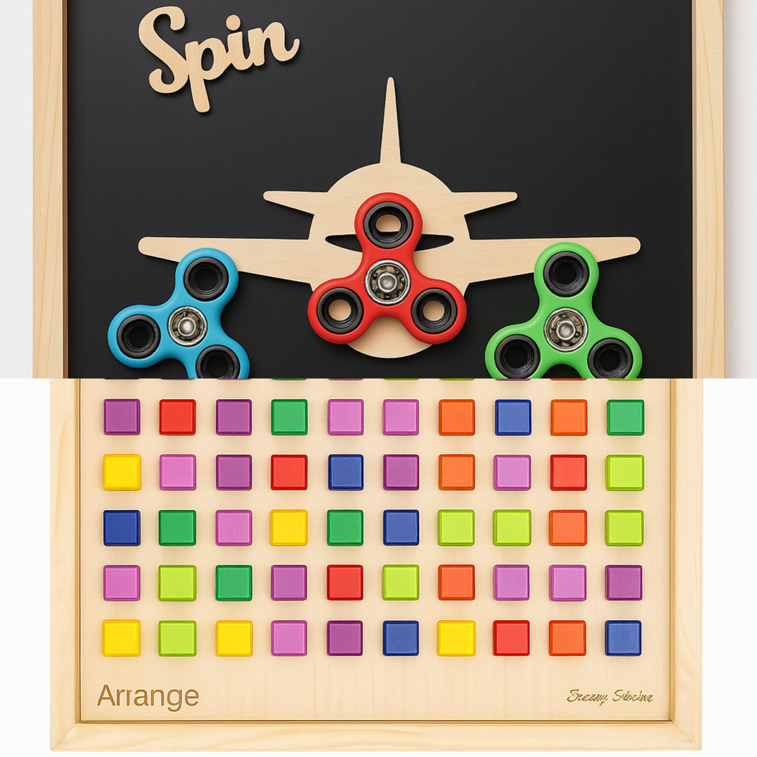 Sensorik Activity Board,Tavola da Attività Sensoriale Double Face Giocattolo Calmante in Silicone, Giocattolo Sensoriale per ADHD e Autismo Bambini da 3 anni e più adulti con 30 corde Colorati (2 pcs