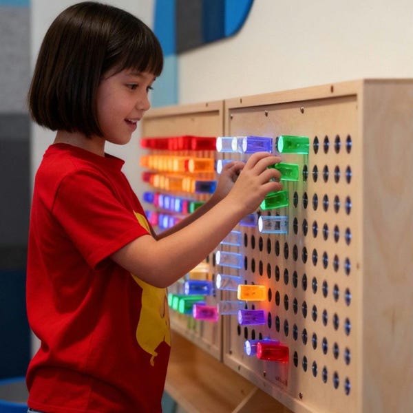 Tablero perforado gigante con luz brillante para montar en la pared: una versión gigante de un clásico (tablero perforado gigante con luz LED brillante, caja de luz, panel de pared LED)