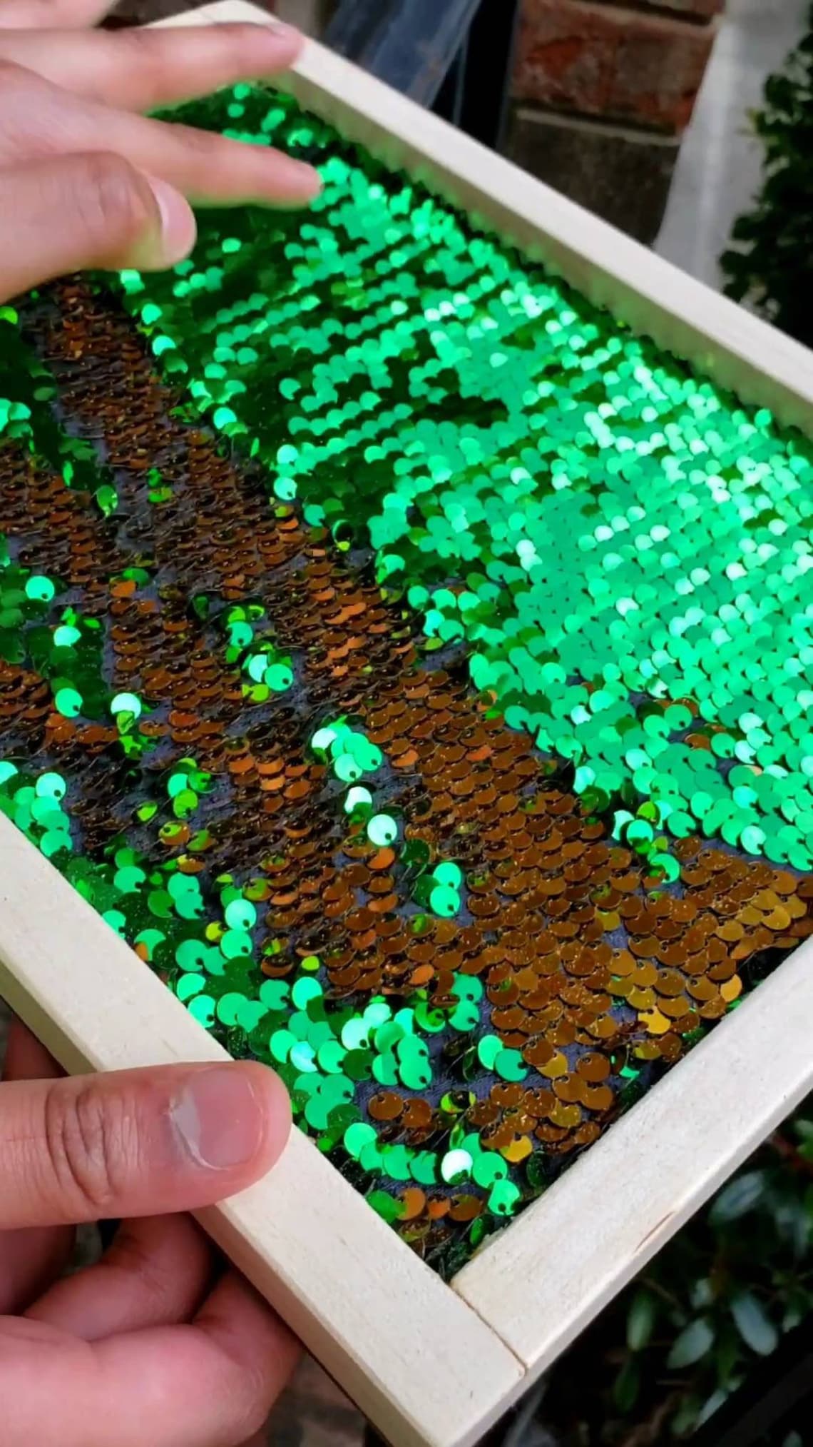 Sensory Sequin Board Small Green/gold Reversible Sequins Flip Etsy