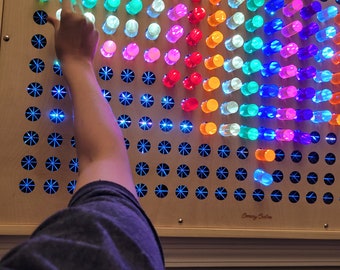 Giant Brite Light LED Pegboard | Sensory Crafters LED Sensory Wall | (47" x 31") Bright Lite Colorful Sensory Play for Adults & Children