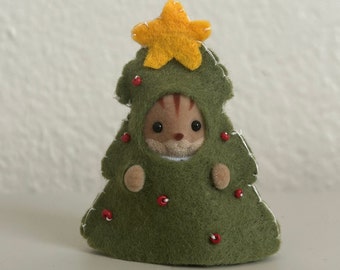 Handmade Small Animal Doll Felt Christmas Tree Costume, Outfit