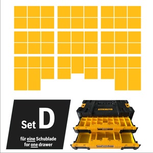 Kijkkoffers Set 9-delig voor DeWalt TSTAK Lades / Stanley ProStack Nesting Sorteerbekers Bakken Dozen Lade Set D