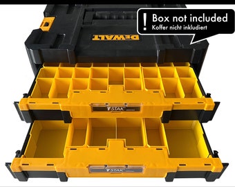 Conjunto de casos de visualización de 9 piezas (para cajones DeWalt TSTAK / Stanley ProStack) Anidamiento Vasos de clasificación Contenedores Cajas Cajón