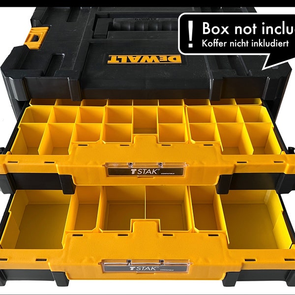 Sichtkästen Set 9-teilig (für DeWalt TSTAK Schubladen / Stanley ProStack) Nesting Sorting Cups Bins Boxes Drawer