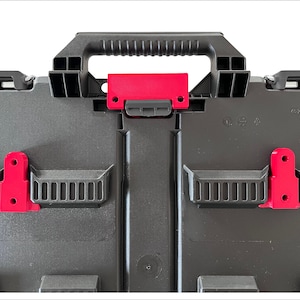 Uchwyt na walizkę (do walizki i organizera Milwaukee Packout) mocowanie uchwytu ściennego zabezpieczenie zawieszenia adapter zatrzaski montażowe wieszak ścienny