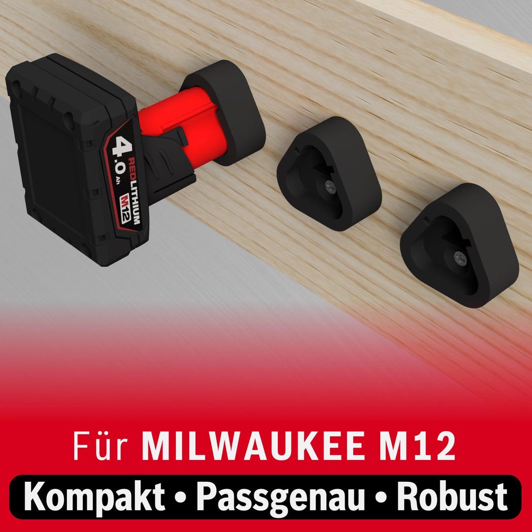 Milwaukee M12 Supporto A Batteria / Gancio / Organizzatore Di Stoccaggio Utensili / Stampato In 3D - Italia - Foto 5