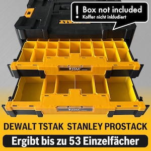 Scatole di visualizzazione set 9 pezzi (per cassetti DeWalt TSTAK / Stanley ProStack) Nesting Ordinamento Bicchieri Contenitori Scatole Cassetto