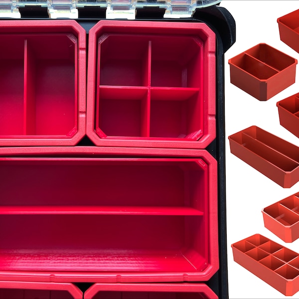 Sortierkästen (für Milwaukee PACKOUT (Compact) Organiser) Deep Organizer Fächer Fach Einsätze Boxen Koffer Unterteiler Sortierkasten