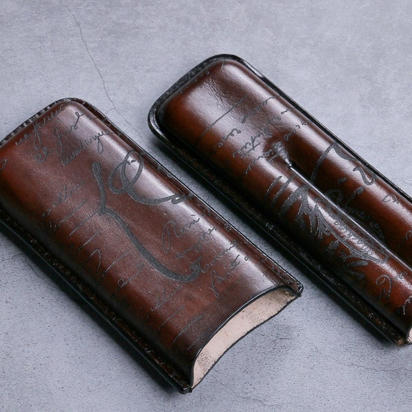 Vintage Leather Cigars Case, Cigar Travel Case, 2 Tubes Holder, Groomsmen Cigar Holder, Handmade Cigar Accessories, 2022 Cigar Storage Case