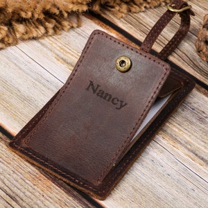 Leather Luggage Tags Personalized, Custom Gift Luggage Tag for Men, Bag Tags, Wedding Travel Accessory Gift, Bridal Shower Gift