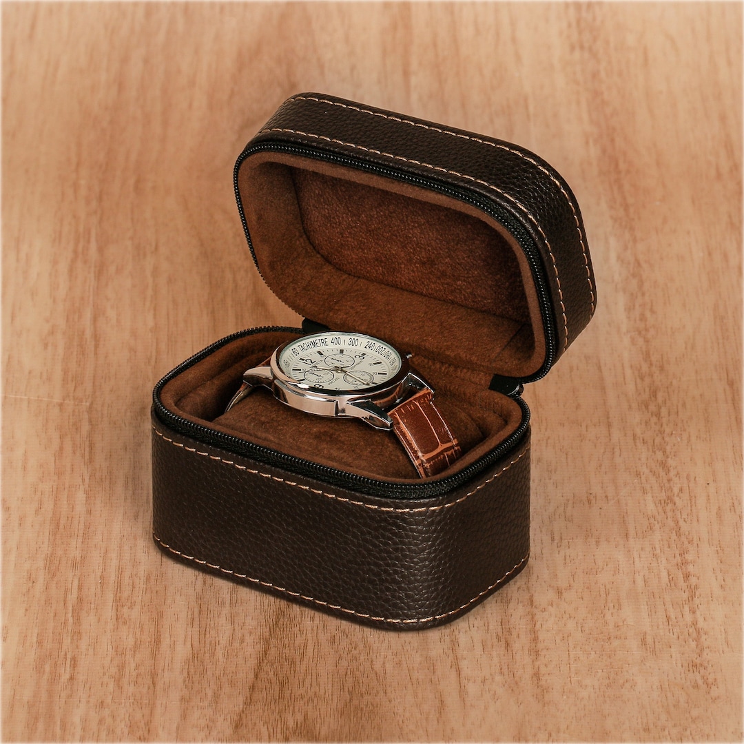 Leather Single Watch Case Watch Roll for Men, Handmade Watch Roll