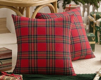 red check cushion covers