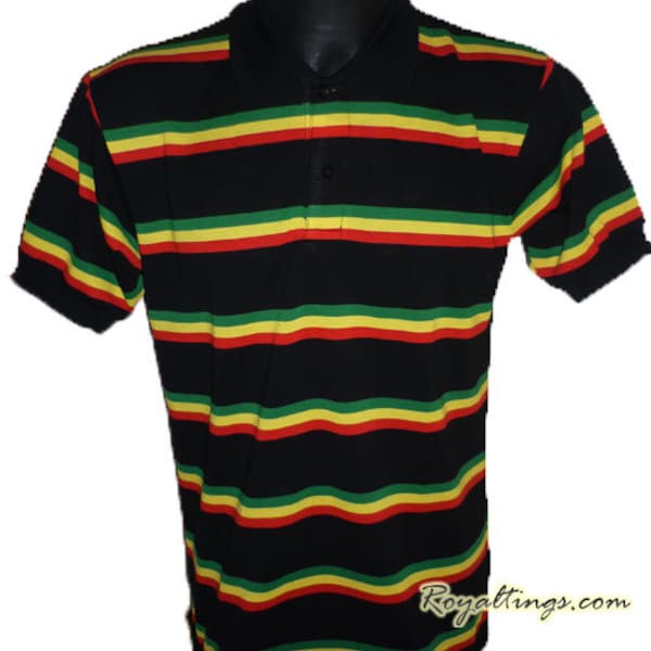 Polo shirt rasta reggae afrique jamaique roots coloré ethiopie ghana senegal