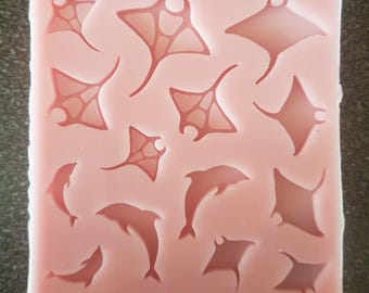 Handmade Small Dolphin Fish Silicone Mould, Wax Melt Resin Earring Baking Mold