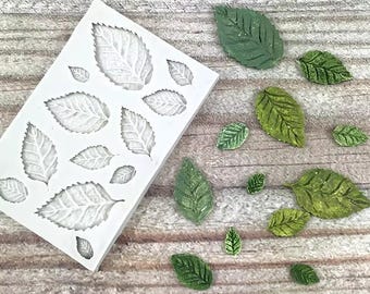 Rose Leaves Silicone Mould, Candy Polymer Clay Fondant Mold Cake Decorating Tool Flower Making Rose Leaf Mold