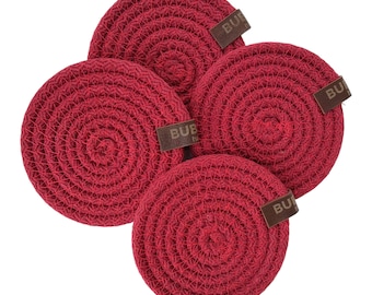 Cotton Rope Coasters, Round Cotton Rope Coasters Set, Perfect for Coffee Tables, Desks, Barware, Dining Tables, Kitchen