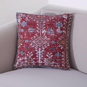 Classic Patterned Throw Pillow Cover: Turkish Farmhouse Decor (18x18 inches)