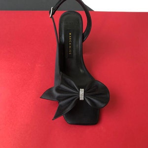 Black satin pumps for wedding deals