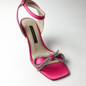 Hot Pink Low Heel Sandals Etsy
