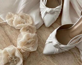 Chaussures de mariage, chaussures d'événement, chaussures en satin, chaussures à talons hauts, chaussures de conception spéciale, chaussures personnalisées, chaussures élégantes, chaussures de mariage de rêve,