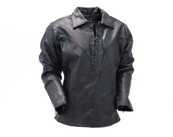 Leather Biker Shirt - Etsy UK