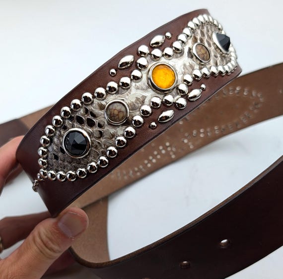 Handmade Studded Leather Vintage Style Western Belt Peanuts Style Darkbrown Bikers Belt Made in Japan - Etsy Handmade Studded Leather Vintage Style Western Belt Peanuts Style Darkbrown Bikers Belt Made in Japan - Etsy