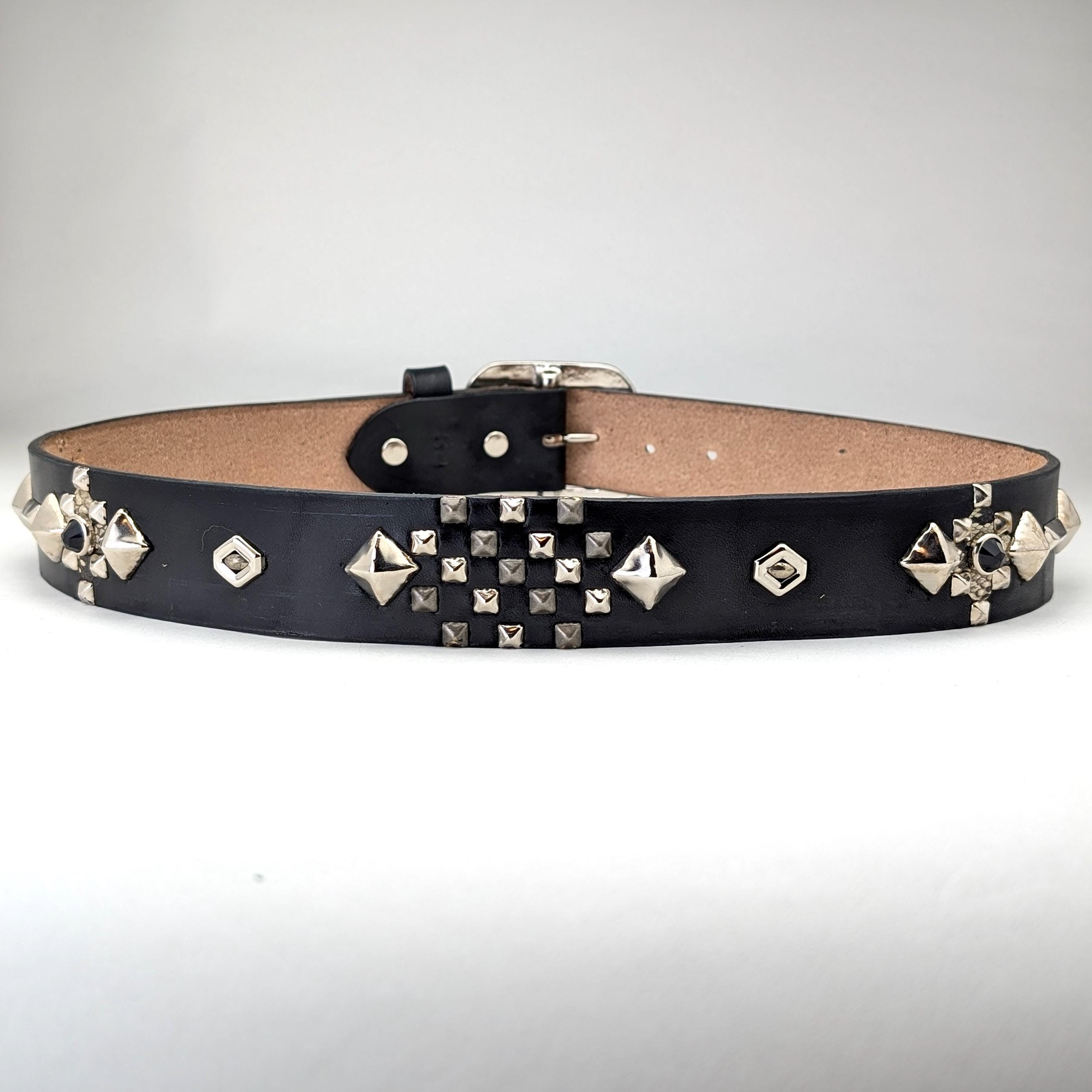 Handmade Black Leather Studded Belt Vintage Western Style Pyramid Solid Brass Buckle Python Men's Japan Punk Rock Western2.0 Made in Japan - Etsy UK Handmade Black Leather Studded Belt Vintage Western Style Pyramid Solid Brass Buckle Python Men's Japan Punk Rock Western2.0 Made in Japan - Etsy UK