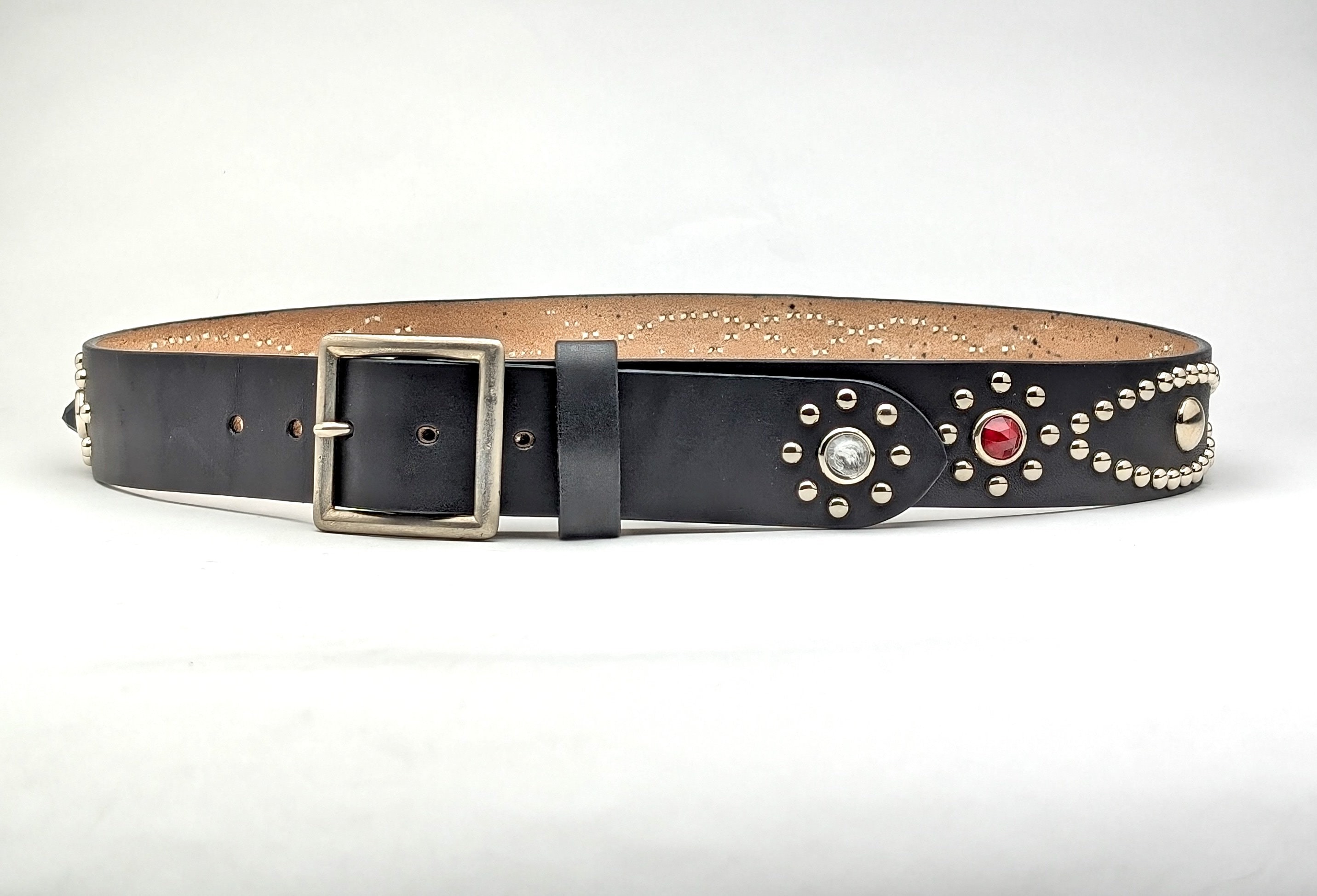 Handemade Studded Belt Western Size Order Mens Belt Black Handemade Studded Belt Western Size Order Mens Belt Black