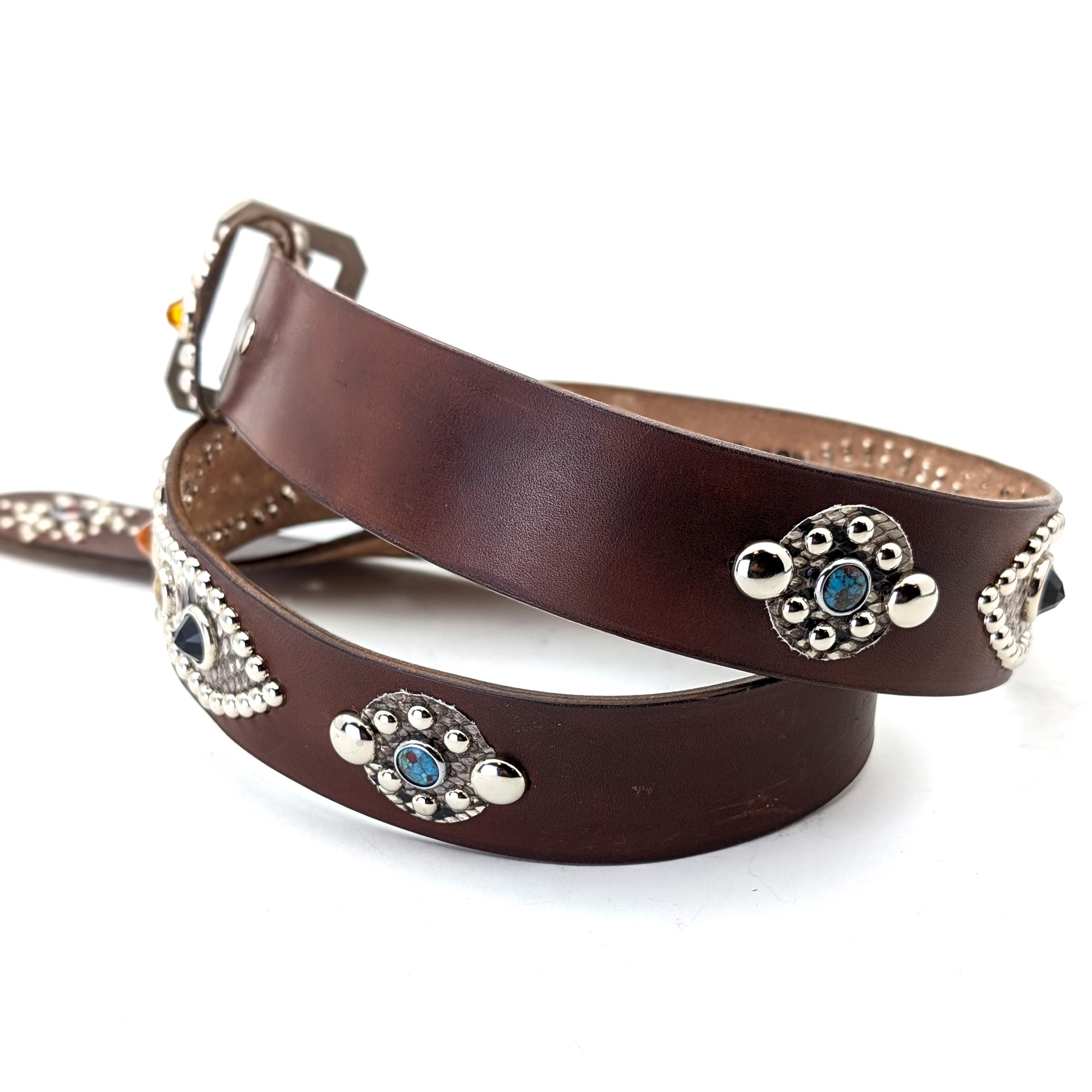 Handmade Studded Leather Vintage Style Western Belt Peanuts Handmade Studded Leather Vintage Style Western Belt Peanuts