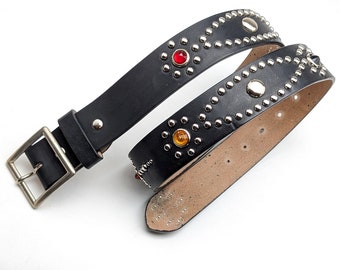 Handemade Studded Belt Western Size Order Mens Belt Black Handemade Studded Belt Western Size Order Mens Belt Black