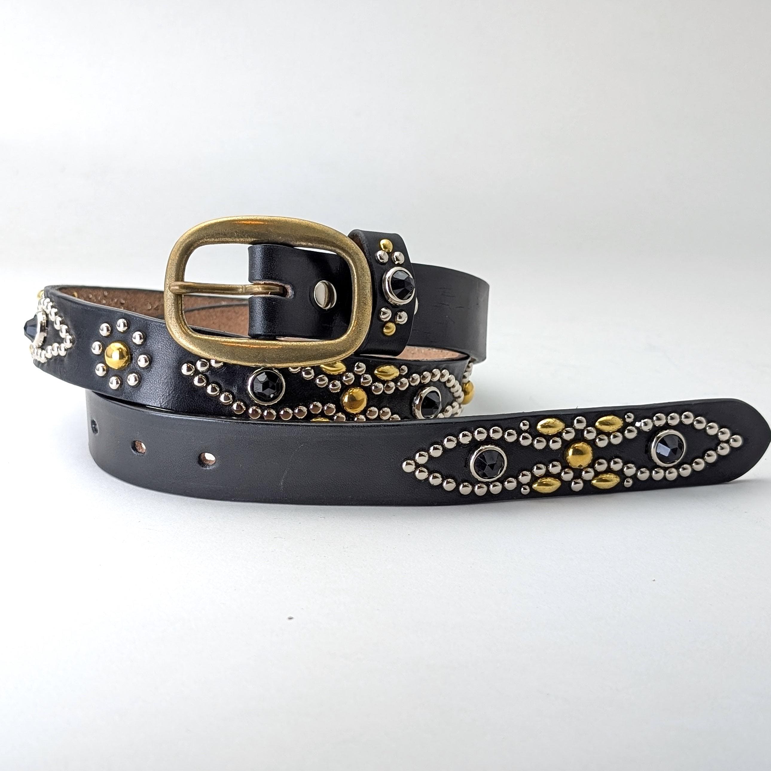 Handmade Black Leather Studded Belt 1.15in Vintage Western Peanutstwist-oval Style Solid Brass Buckle Japan Punk Rock Made in Japan - Etsy Handmade Black Leather Studded Belt 1.15in Vintage Western Peanutstwist-oval Style Solid Brass Buckle Japan Punk Rock Made in Japan - Etsy